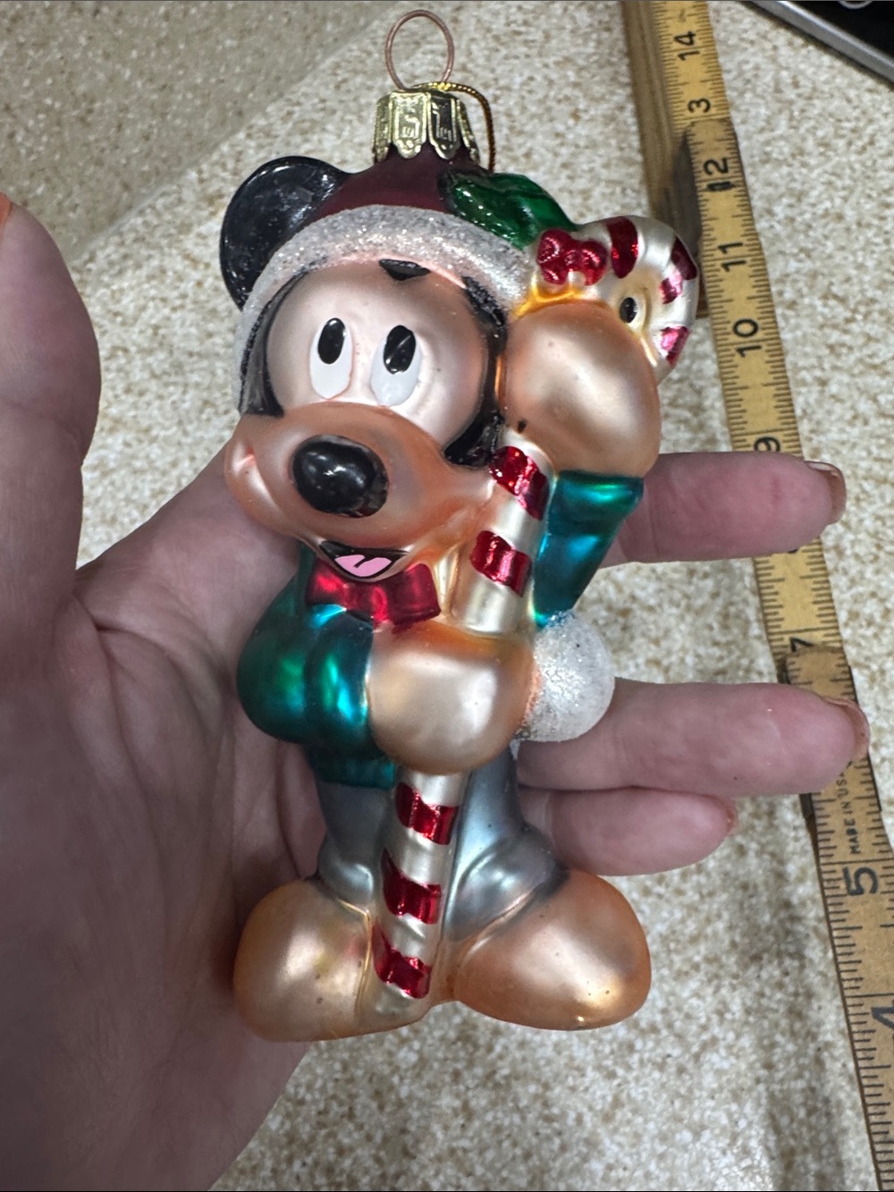 Disney Mickey Mouse Holiday Ornament - Green, Red, Gold, Silver